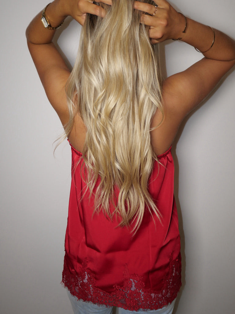 Lace Trim Strapless Top