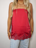 Lace Trim Strapless Top