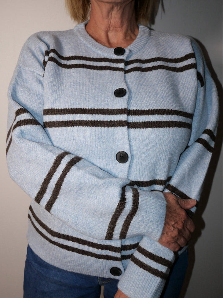 Blue Striped Cardigan
