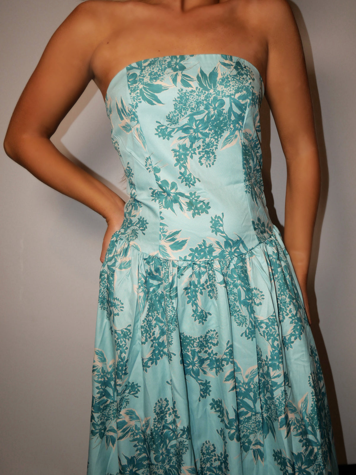 Bluebell Bloom Strapless Maxi Dress
